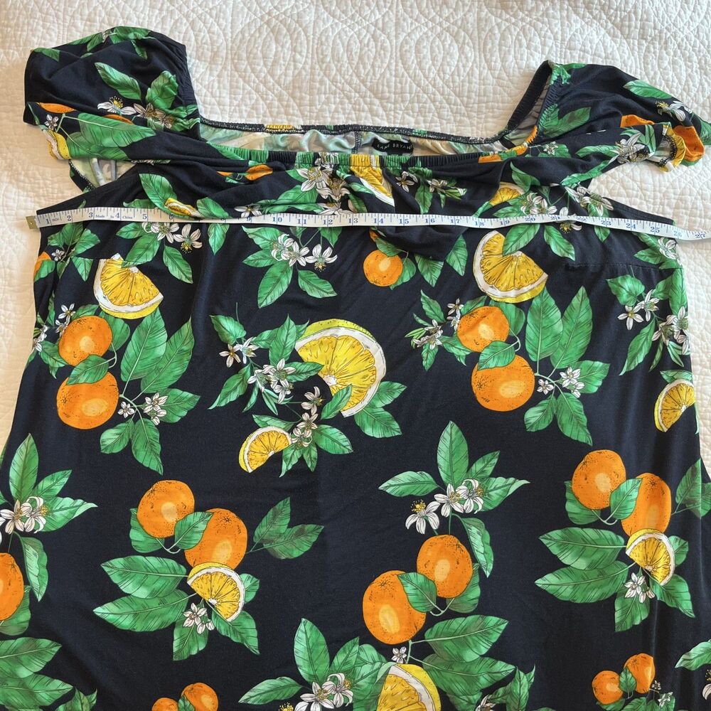 Lane Bryant Convertible Off-The-Shoulder A-Line Dress Sz 22/24 Navy Lemon Print - Picture 7 of 9